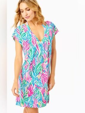 Lilly Pulitzer Talli Cover-Up dress  Sea Turtle Soirée print size xs